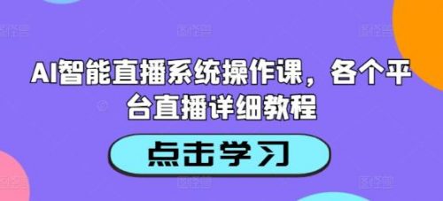 AI智能直播系统操作课，各个平台直播详细教程-有为创业网