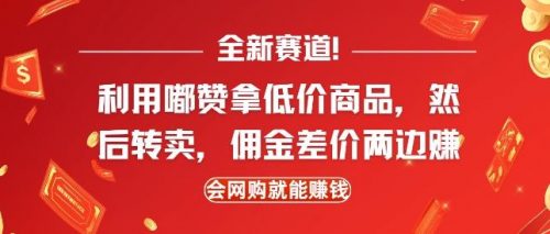 全新赛道，利用嘟赞拿低价商品，然后去闲鱼转卖佣金，差价两边赚，会网购就能挣钱-有为创业网